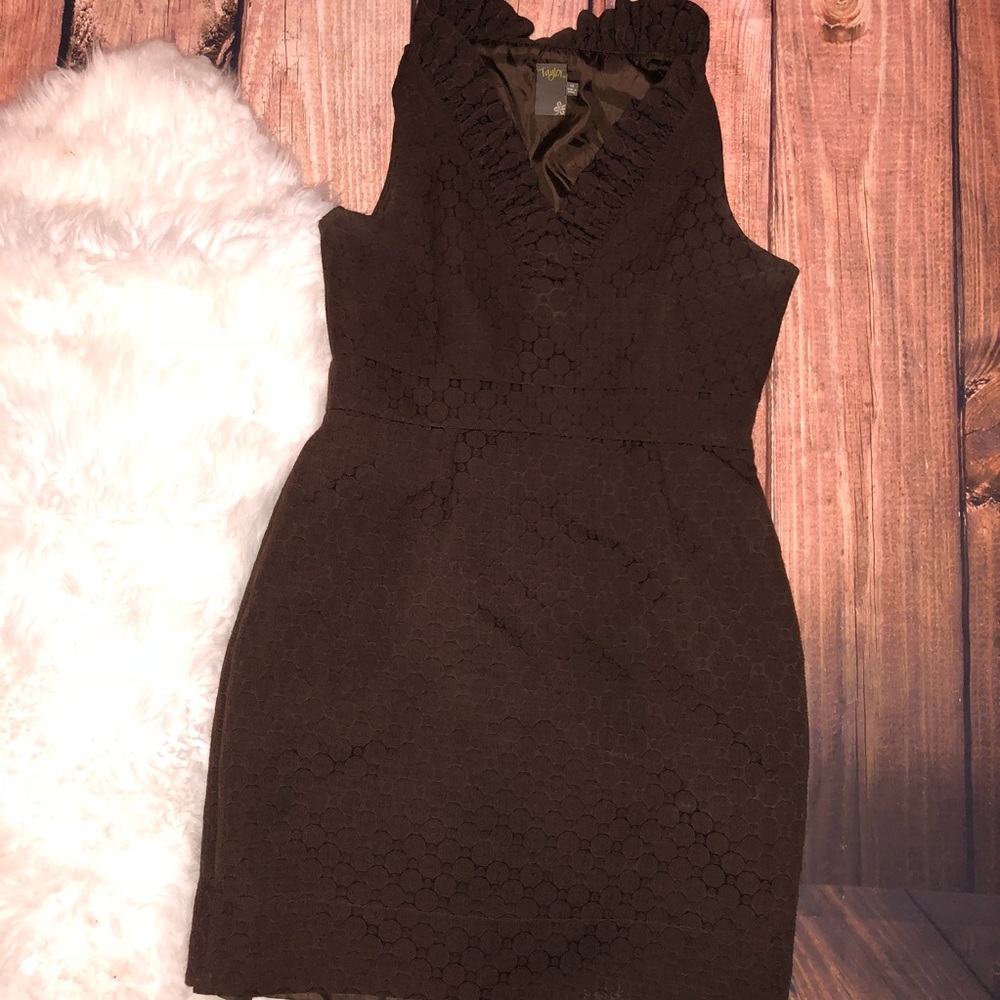 Taylor brown sleeveless dress